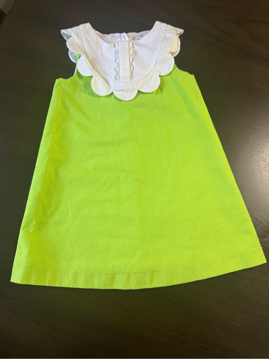 Jacadi Other - Jacadi Paris Green Baby Doll Cotton Dress with Scallop Collar Size 3 Toddler